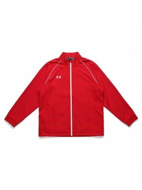 Under Armour Advance Woven Warm Up Track Training Jacket Loose Red Womens XL